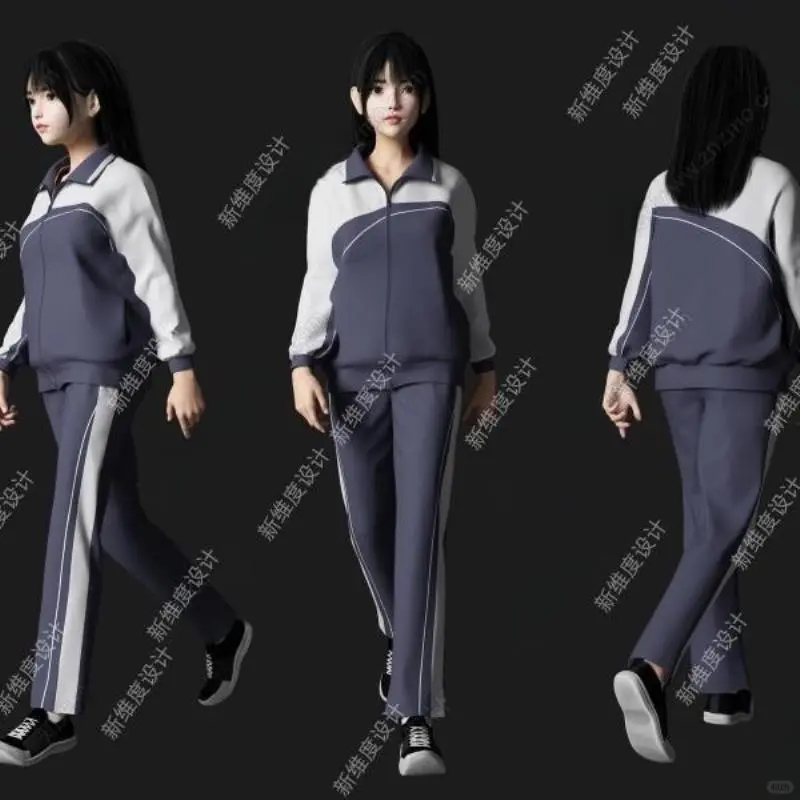 【现代亚洲3D性感美女JK游戏女生女人模特萝莉女学生老师】天