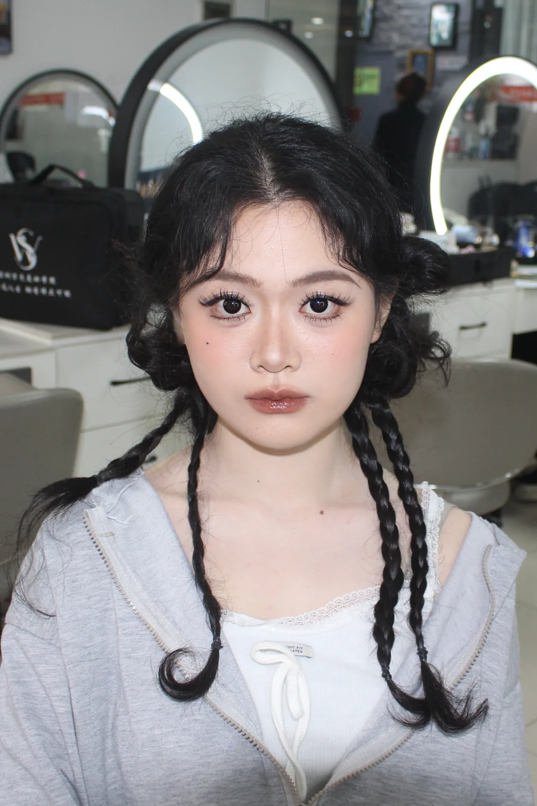 千禧辣妹妆|往后翻素颜对比