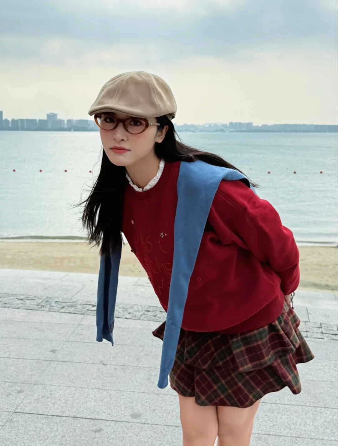 ✨沈月12.20海边穿搭｜好有氛围感的白月光