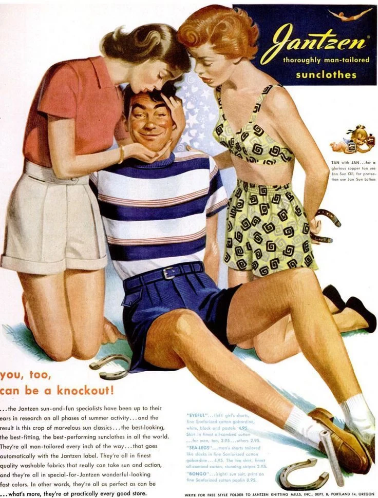 当优雅遇上海风：50年代泳衣插图的性感美学