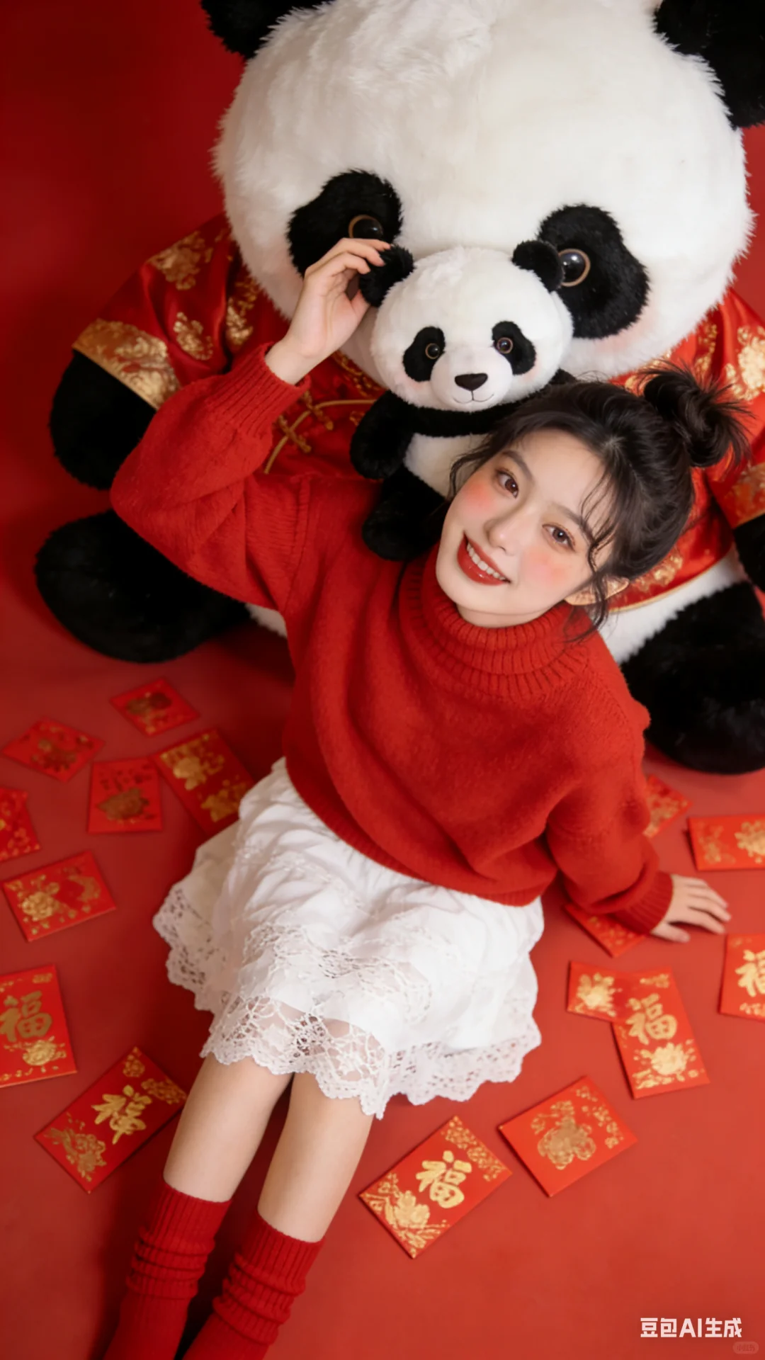 大熊猫陪你红红火火过新年｜AI生成‼️