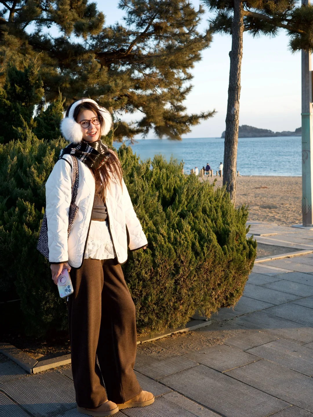 冬天 落日 海边