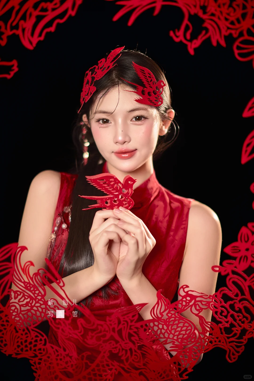 新年仪式感💃红色旗袍写真太出片了～