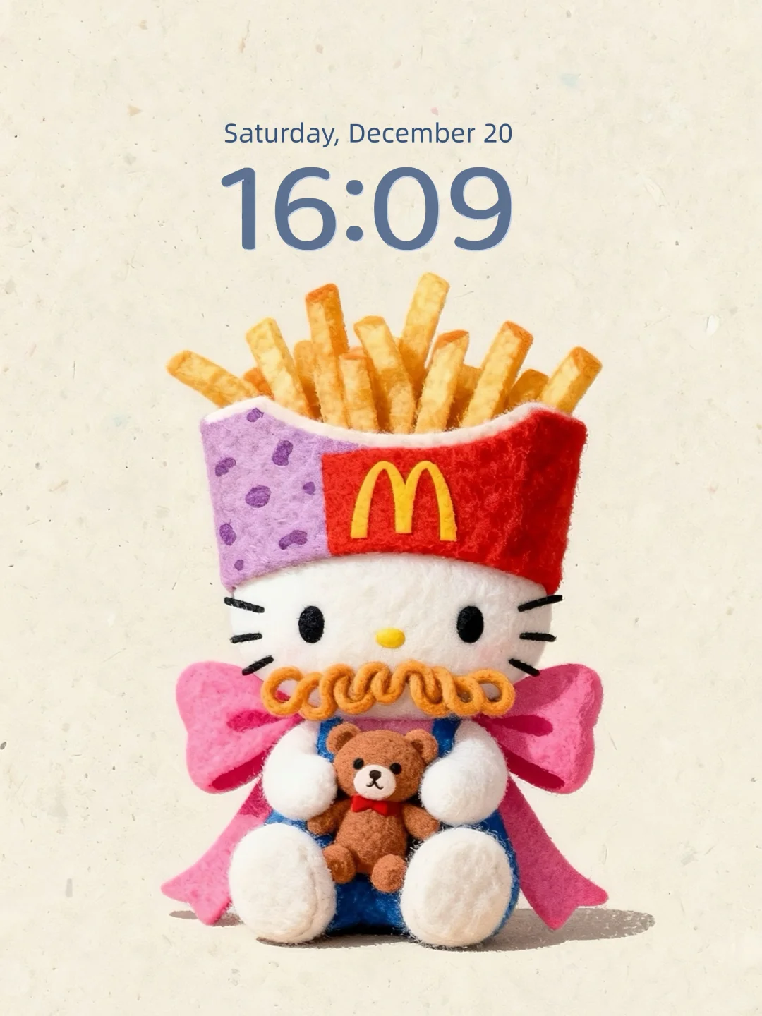 hellokitty壁纸∎被🍔头和🍟头kitty直接萌化