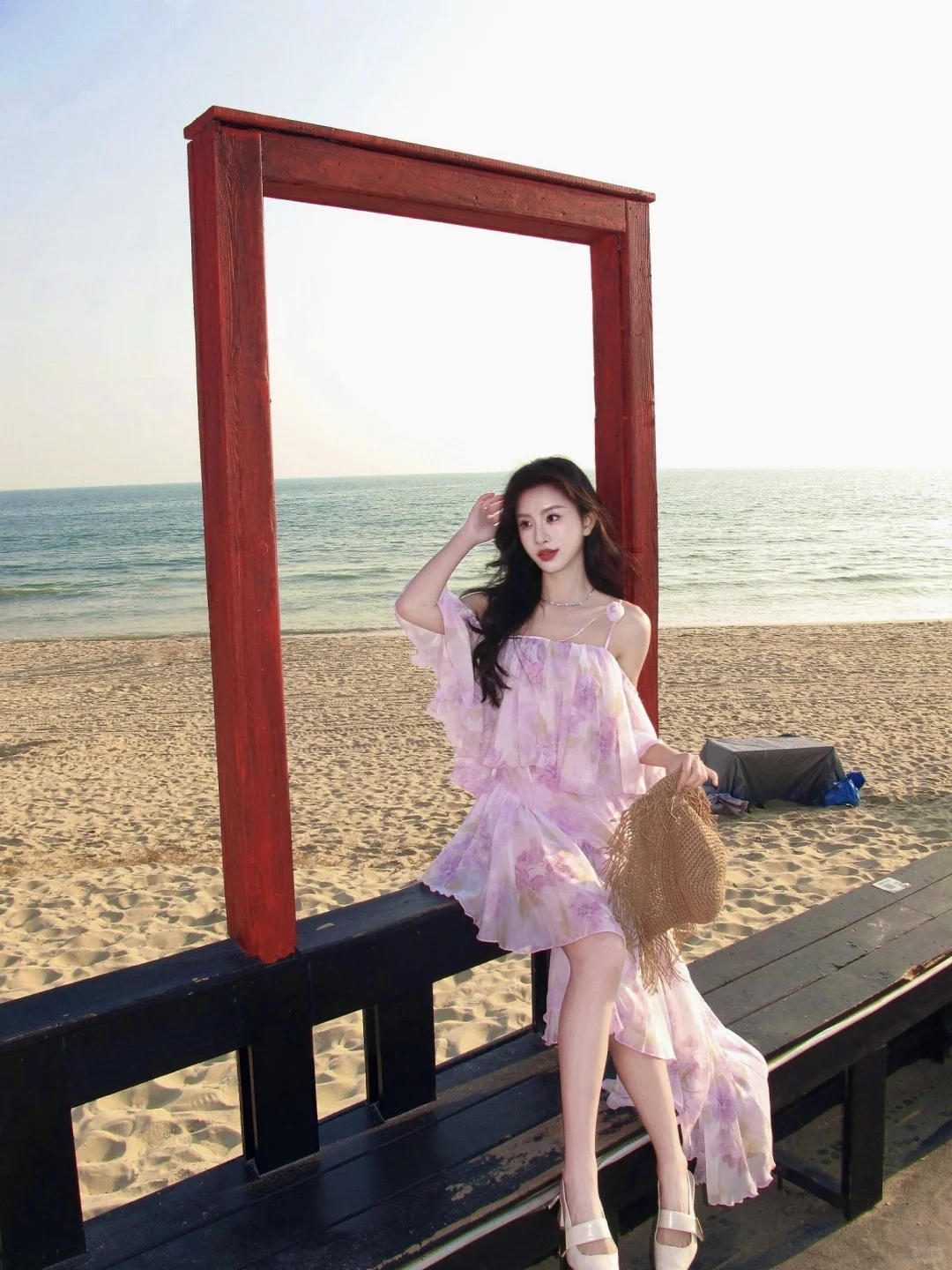 当我穿着徐如蓝同款在海边出片💗