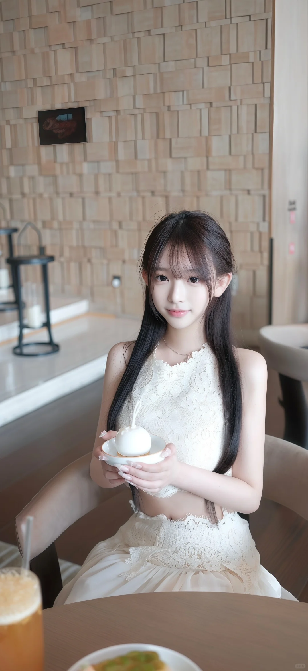 冷白皮的氛围感蓝光～～～高清美女壁纸