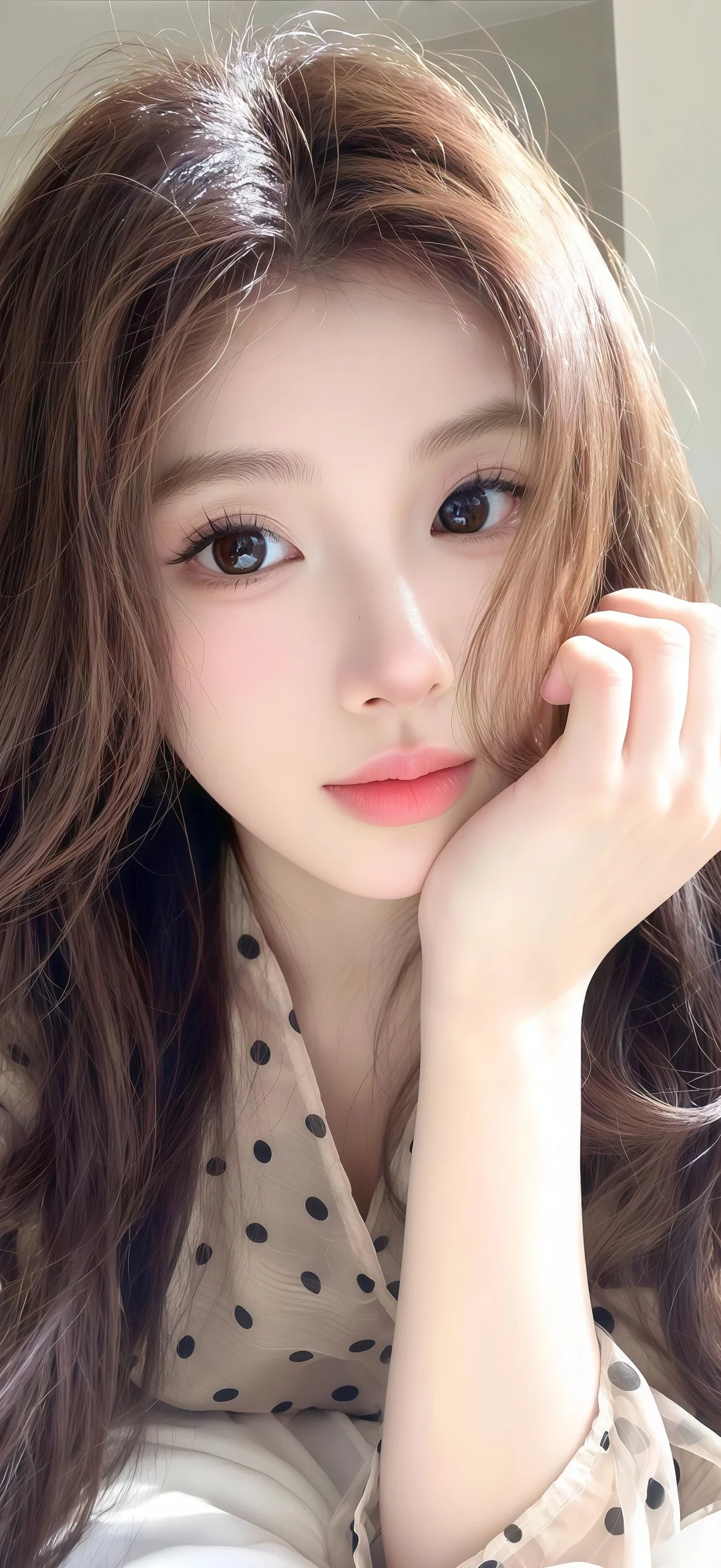 冷白皮的氛围感蓝光～～～高清美女壁纸