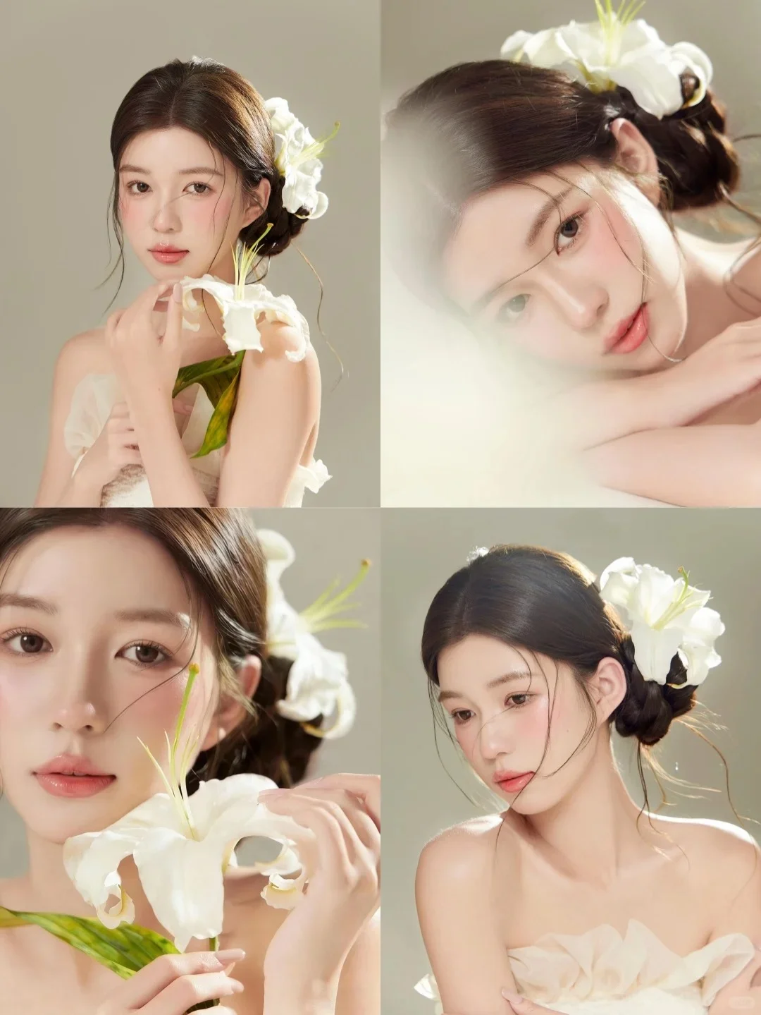 花与少女肖像写真｜纯欲感藏在眉眼间