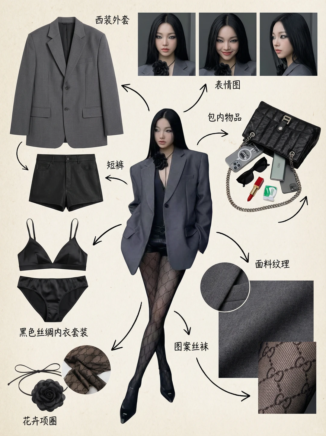 睡前一组OOTD拆解