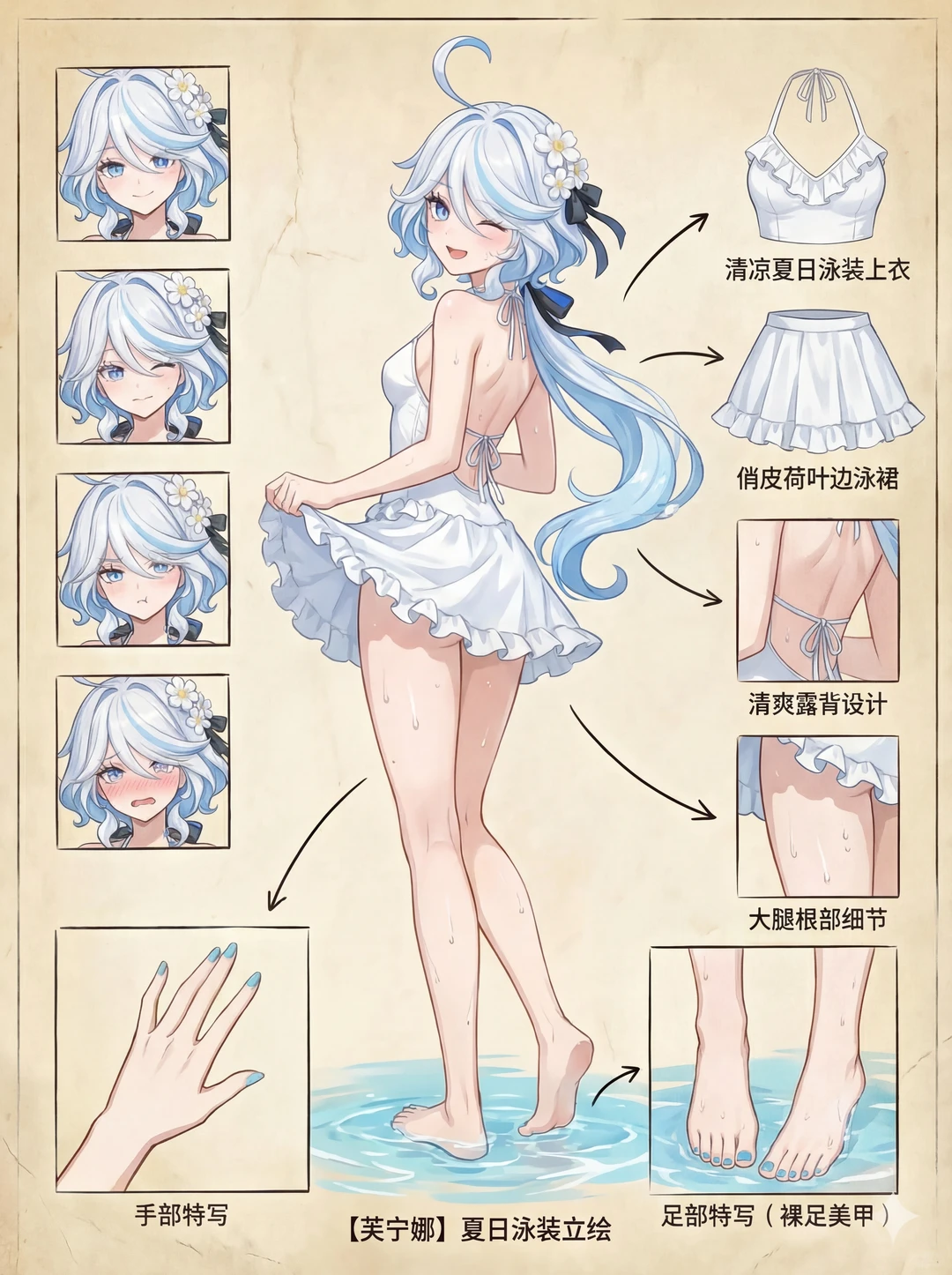 原神人物拆解之夏日海边