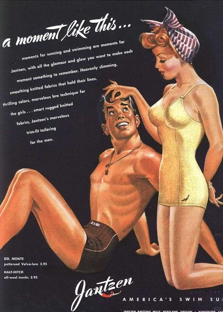 当优雅遇上海风：50年代泳衣插图的性感美学