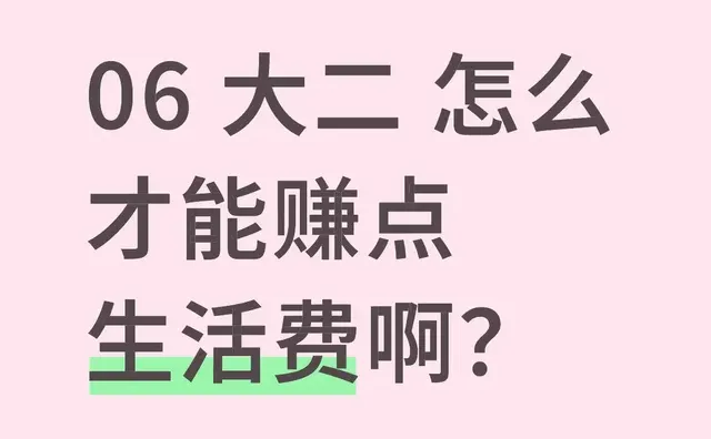 06 大二 怎么才能赚点生活费啊？