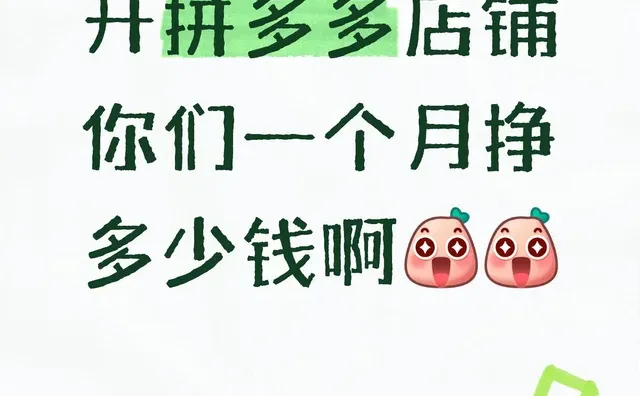 拼多多店铺一个月你们可以挣多少啊