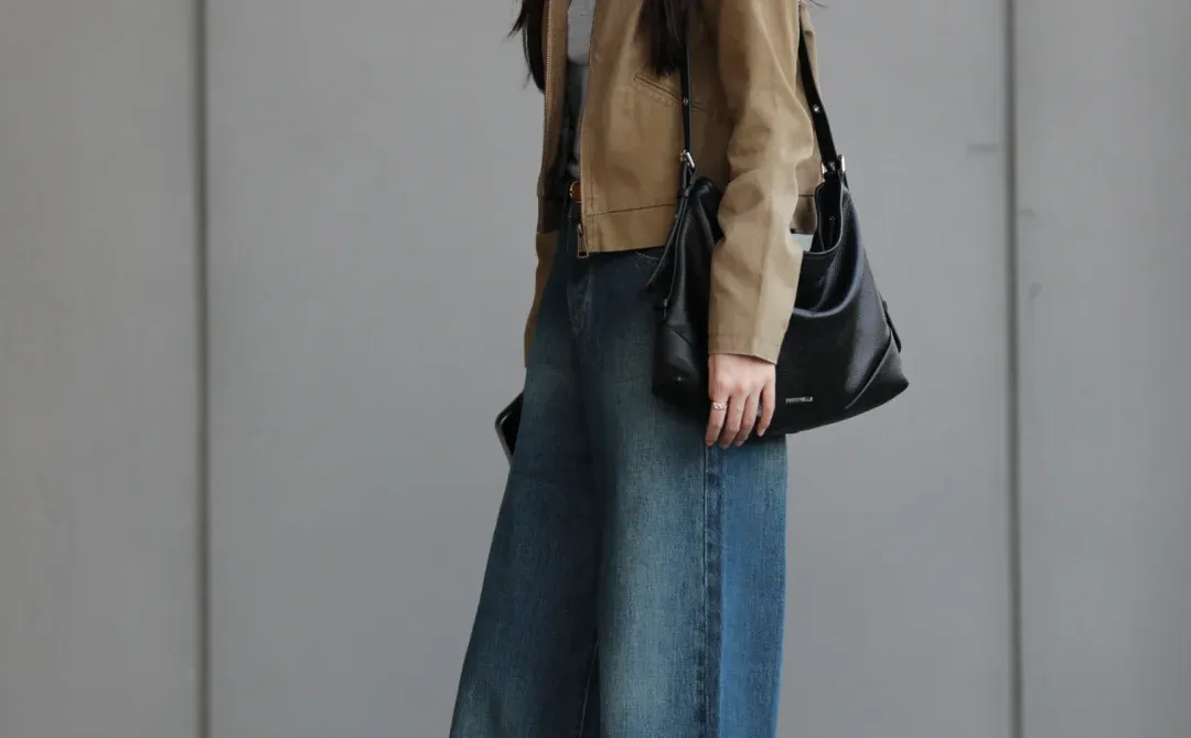 酷帅随性🍀短款夹克+阔腿裤简约帅气🐾