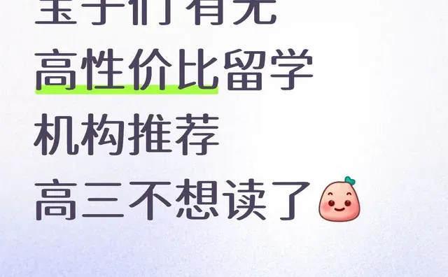 宝子们 有无高性价比留学机构推荐