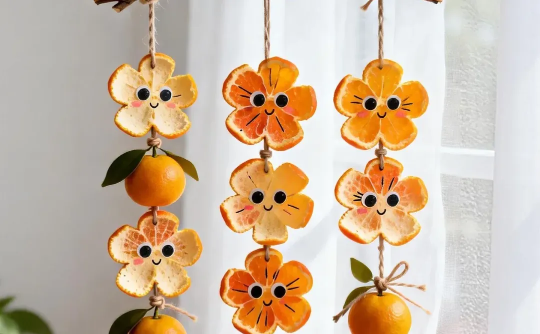 超轻粘土创意、橘子皮手工挂件、橘子皮挂件