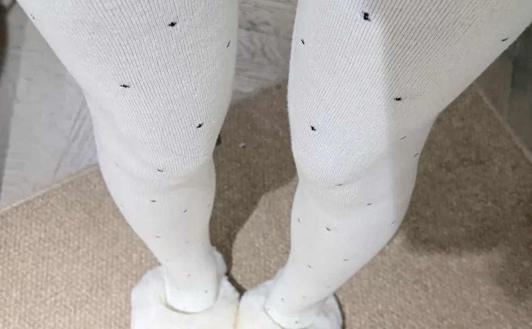 白色波点打底裤➕雪地靴简直绝美！！