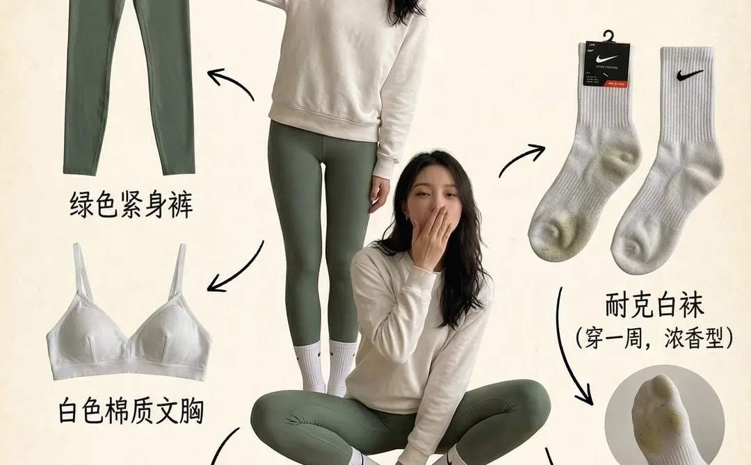 瑜伽裤一定要搭配白袜，需要教程私