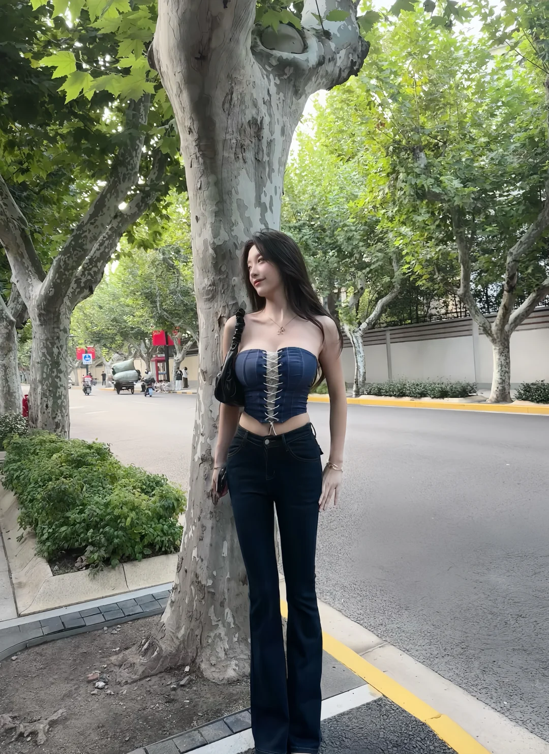 鱼骨胸衣配牛仔裤绝了🥰