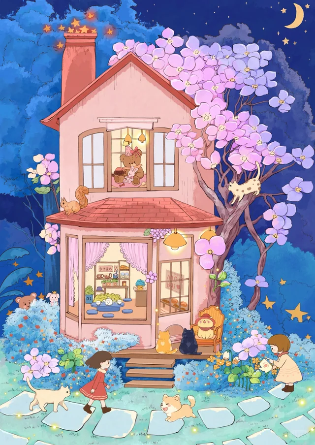 有猫有狗有花有树～