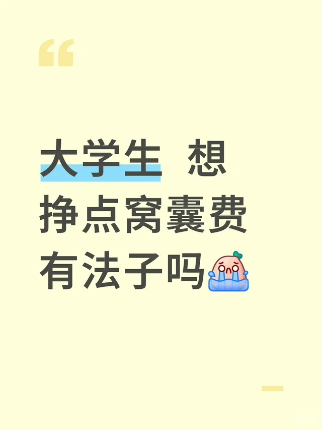 大学生 想挣点窝囊费 有法子吗