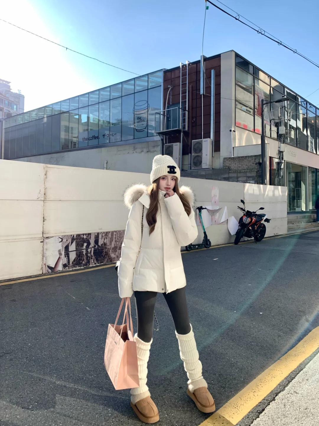 ootd153｜白色羽绒服➕袜套瑜伽裤！⛄️