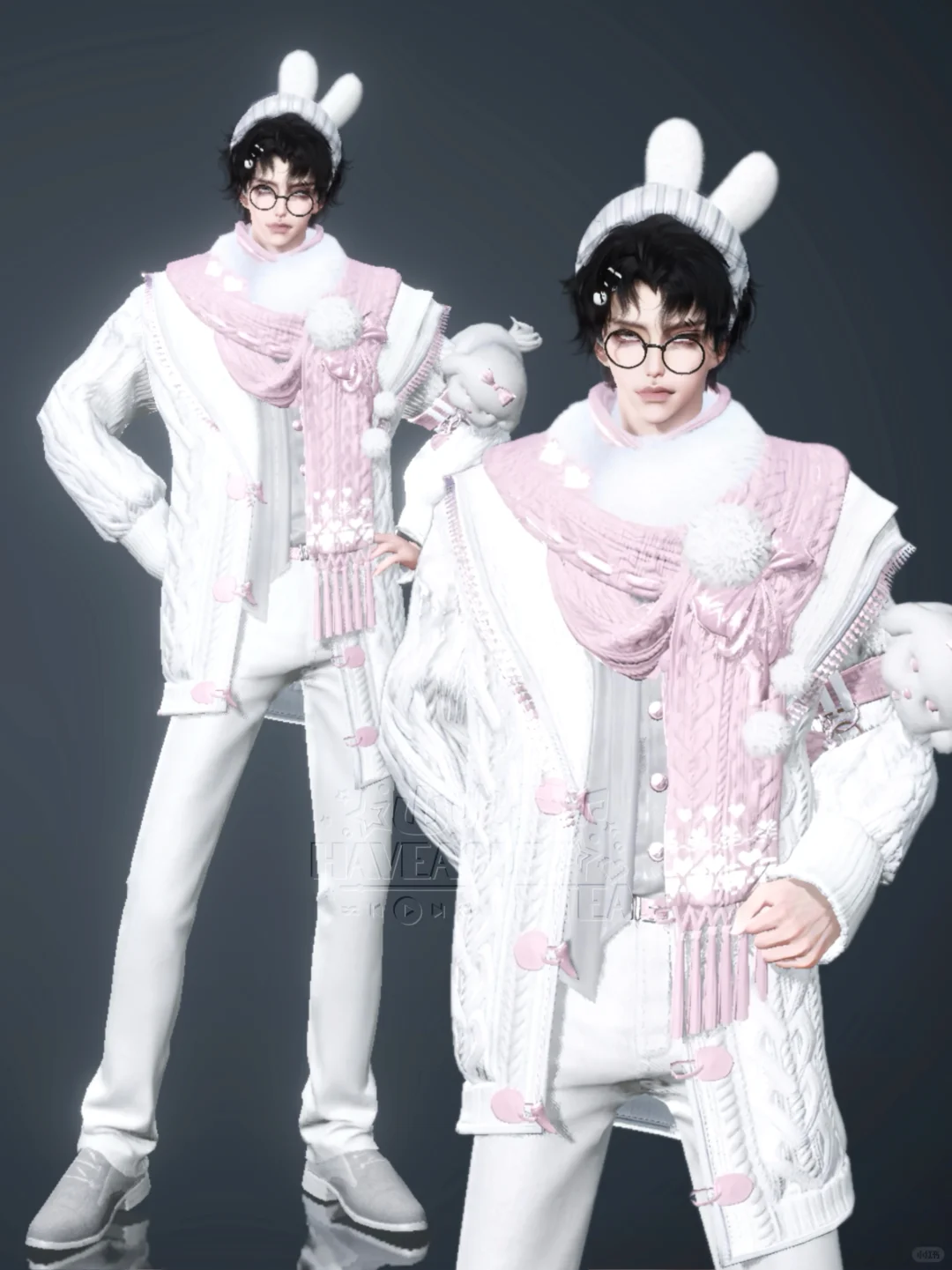 铃歌冬暖｜灰度粉｜情侣染