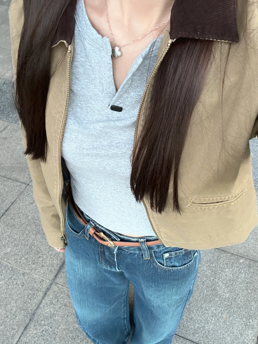 酷帅随性🍀短款夹克+阔腿裤简约帅气🐾