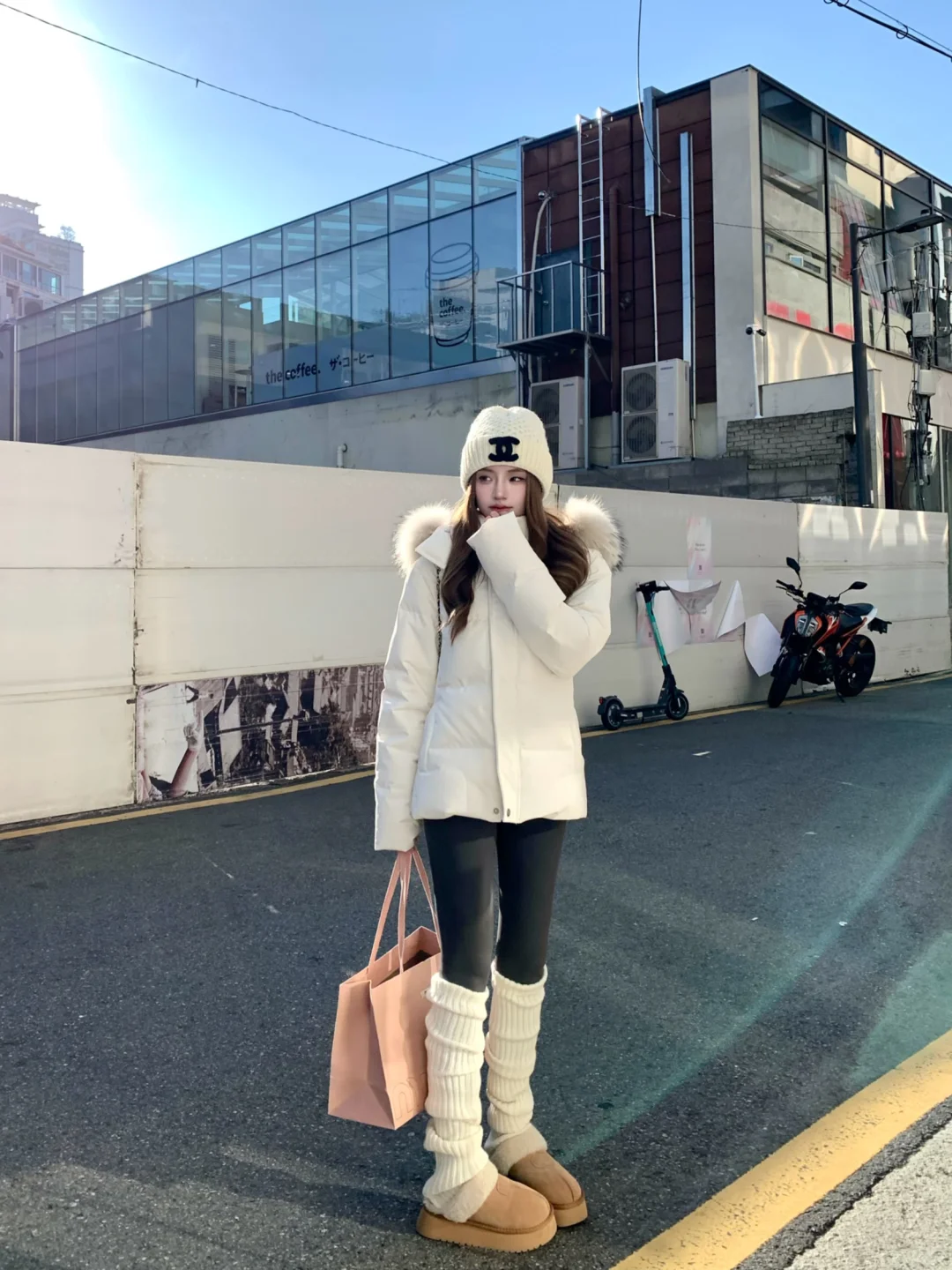 ootd153｜白色羽绒服➕袜套瑜伽裤！⛄️