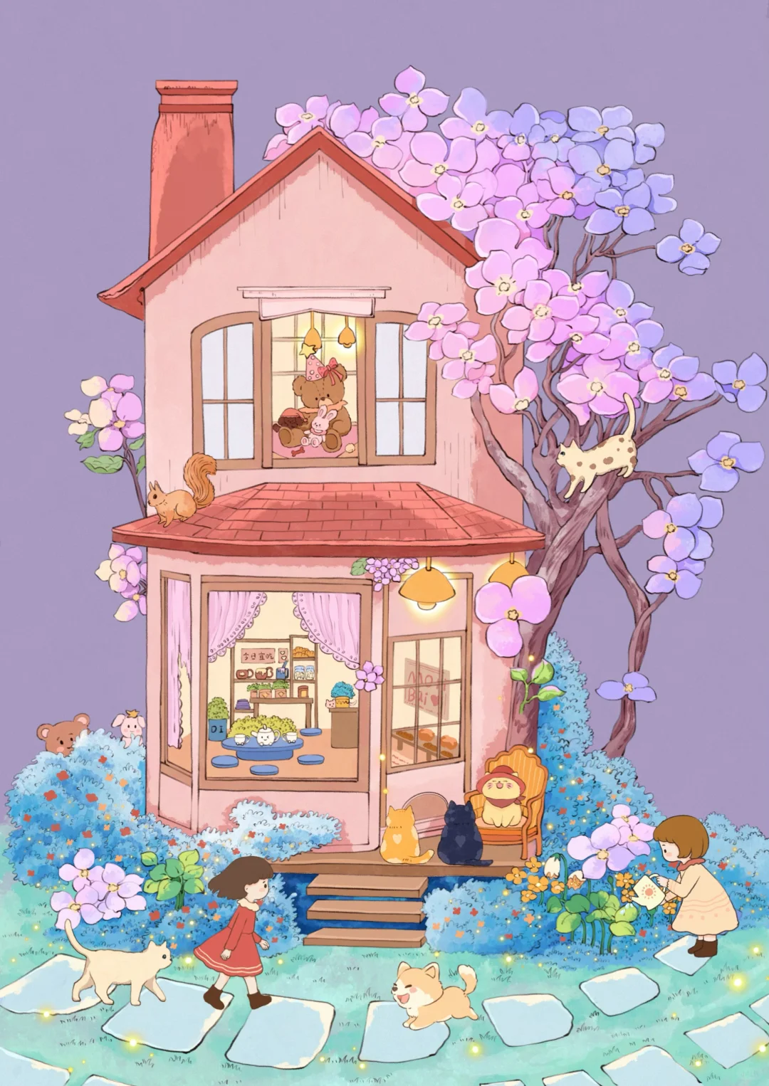 有猫有狗有花有树～