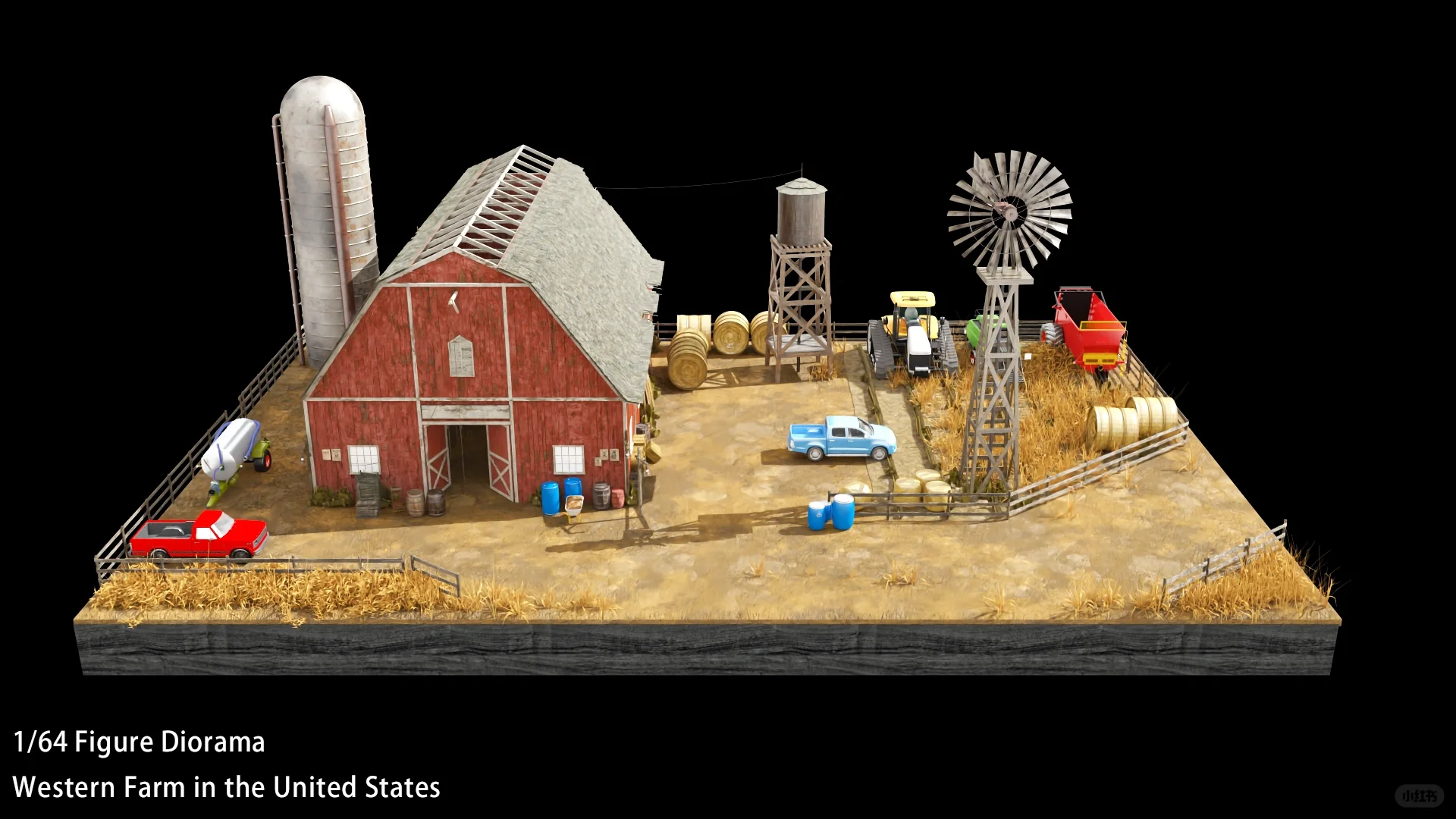 1/64美式场景??美式农场微缩场景模型