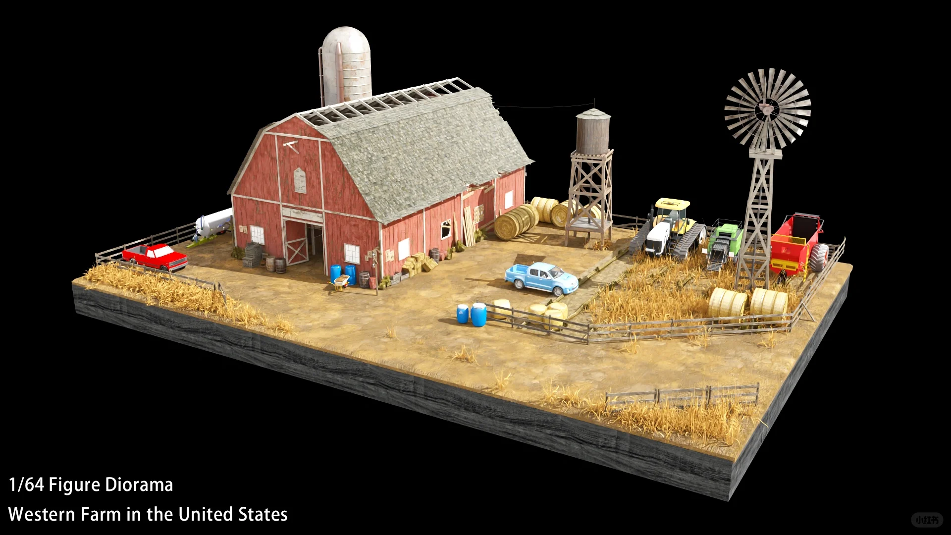 1/64美式场景??美式农场微缩场景模型