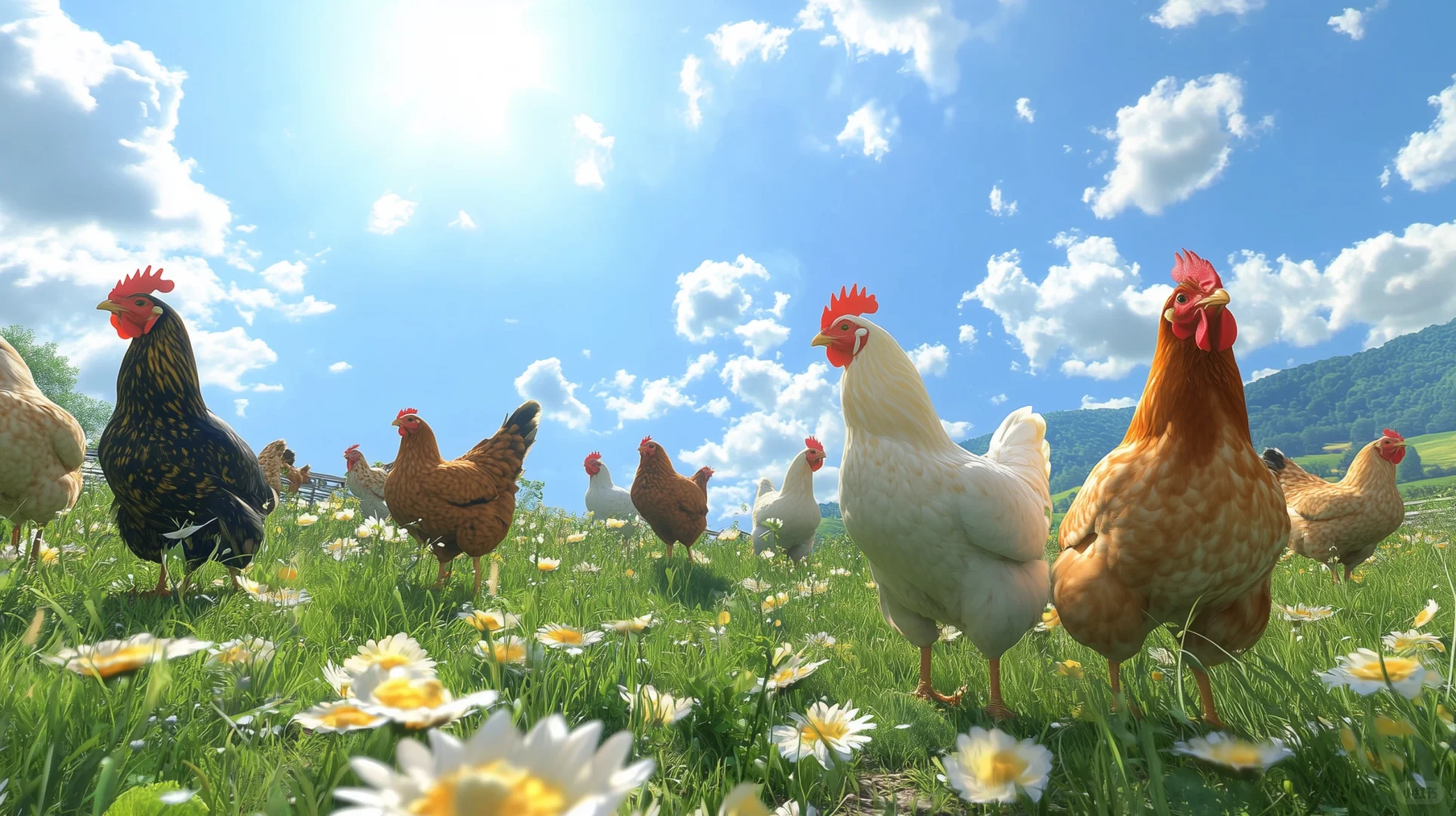 Midjourney农场素材设计 鸡 附咒语