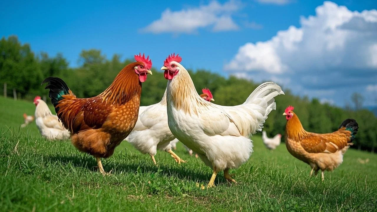 Midjourney农场素材设计 鸡 附咒语