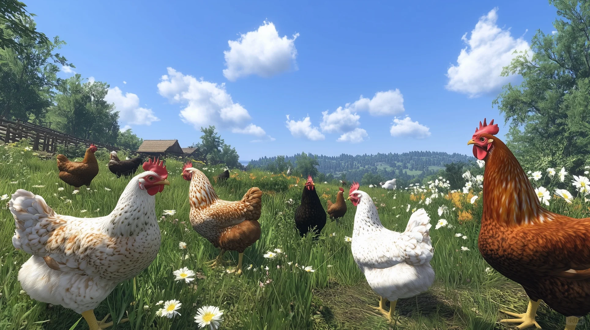 Midjourney农场素材设计 鸡 附咒语