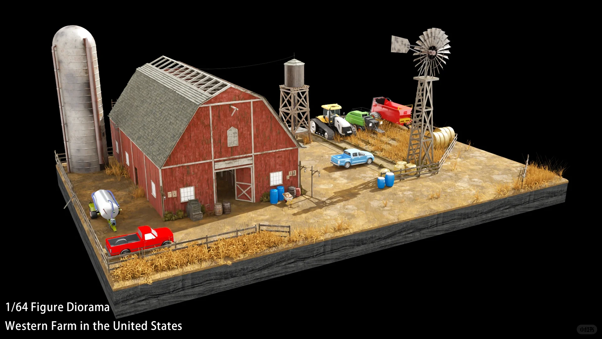 1/64美式场景??美式农场微缩场景模型