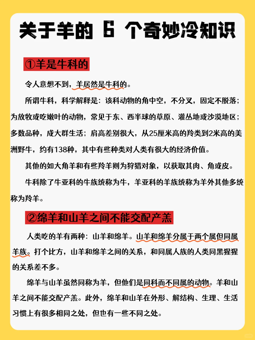 救命!羊的冷知识让我裂开了!谁懂啊!!