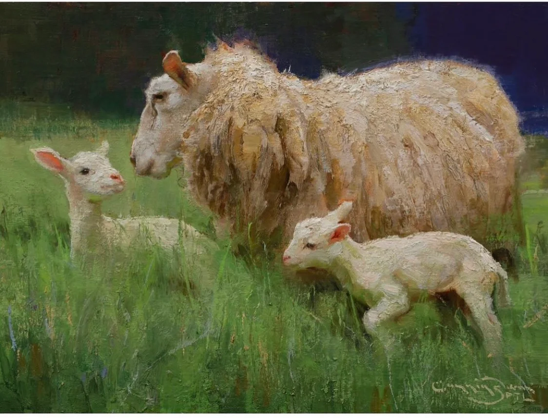 那一群悠闲自得的羊群,跟春天好搭