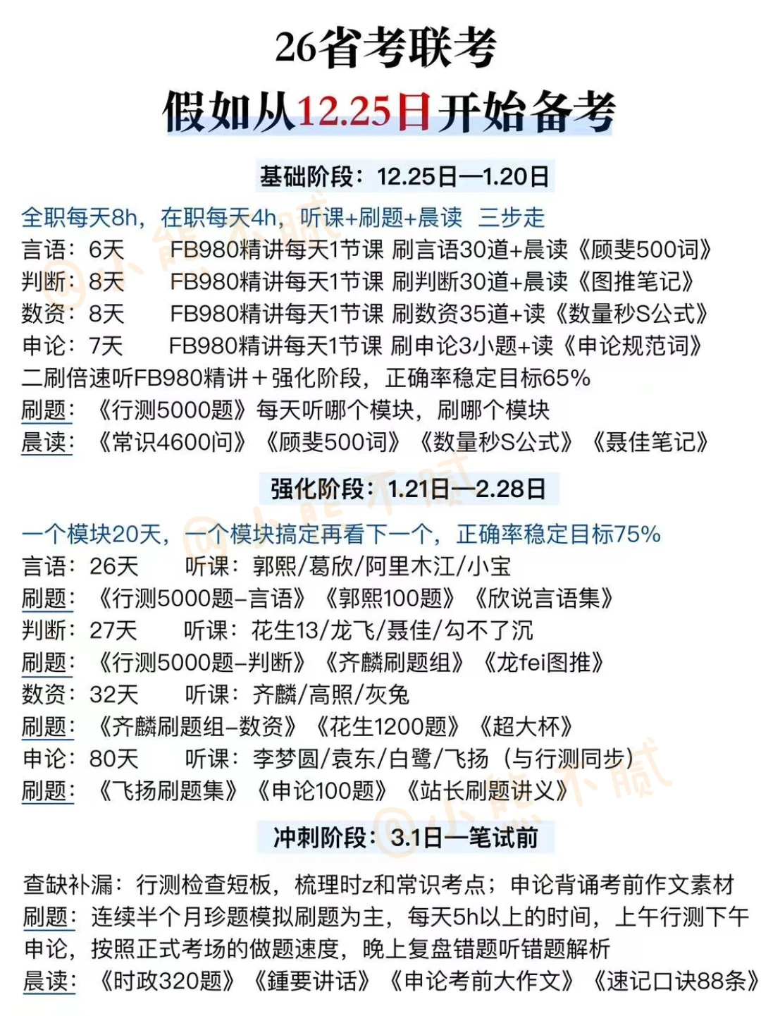 26省考|假如从12.25日开始备考，快学吧你