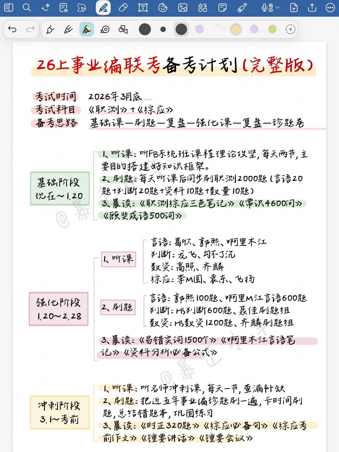 假如你从圣诞节后开始备考26事业编，直接抄