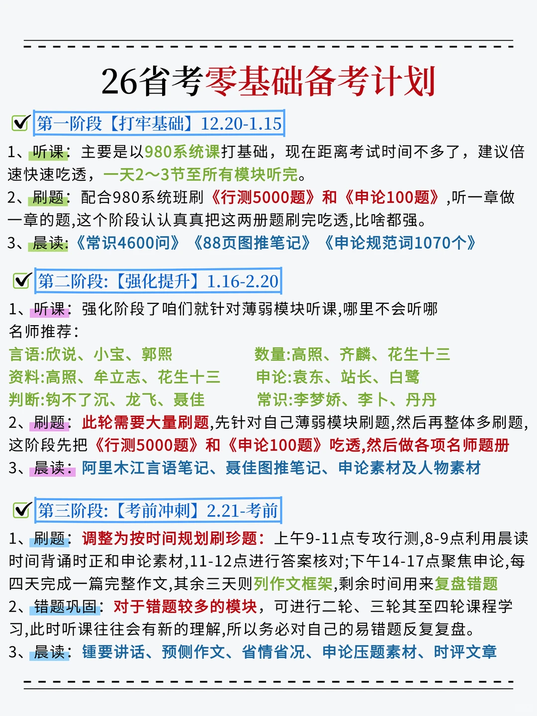 12.20后准备26省考我的建议是：（逆袭版）