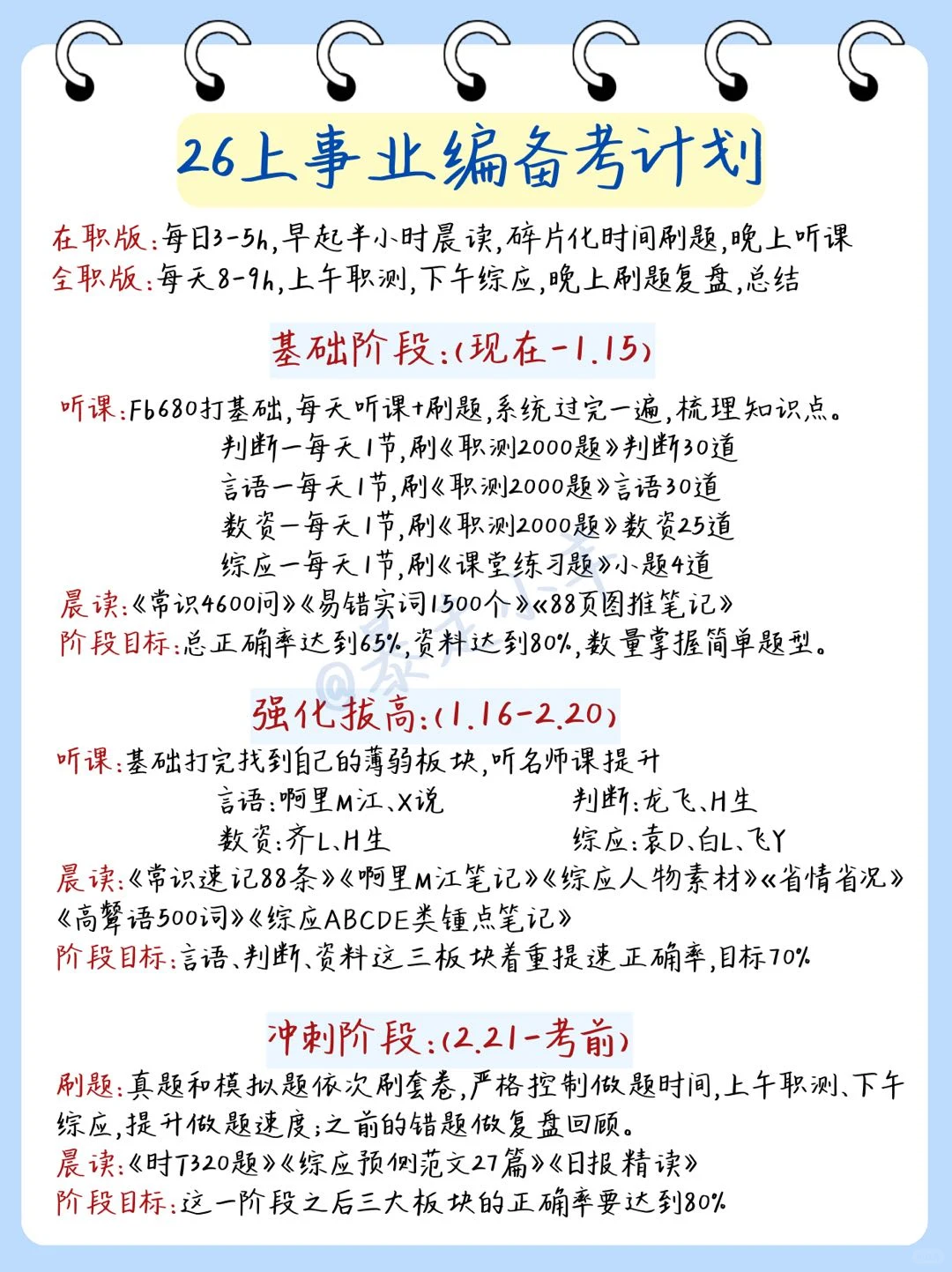 12.16后准备26事业编，我的建议是：上班版