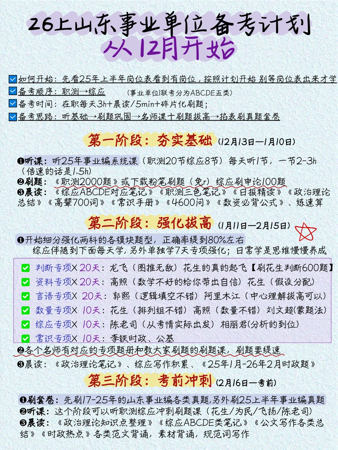 12月后再开始准备26山东事业编，我的建议是