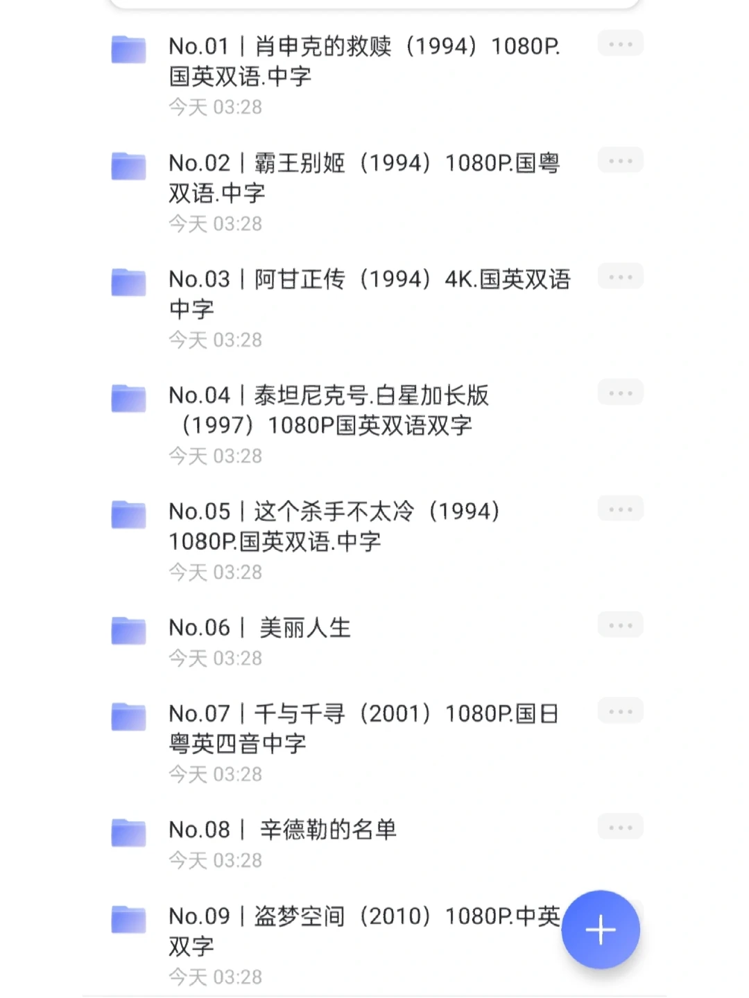 豆瓣评分TOP250电影资源合集