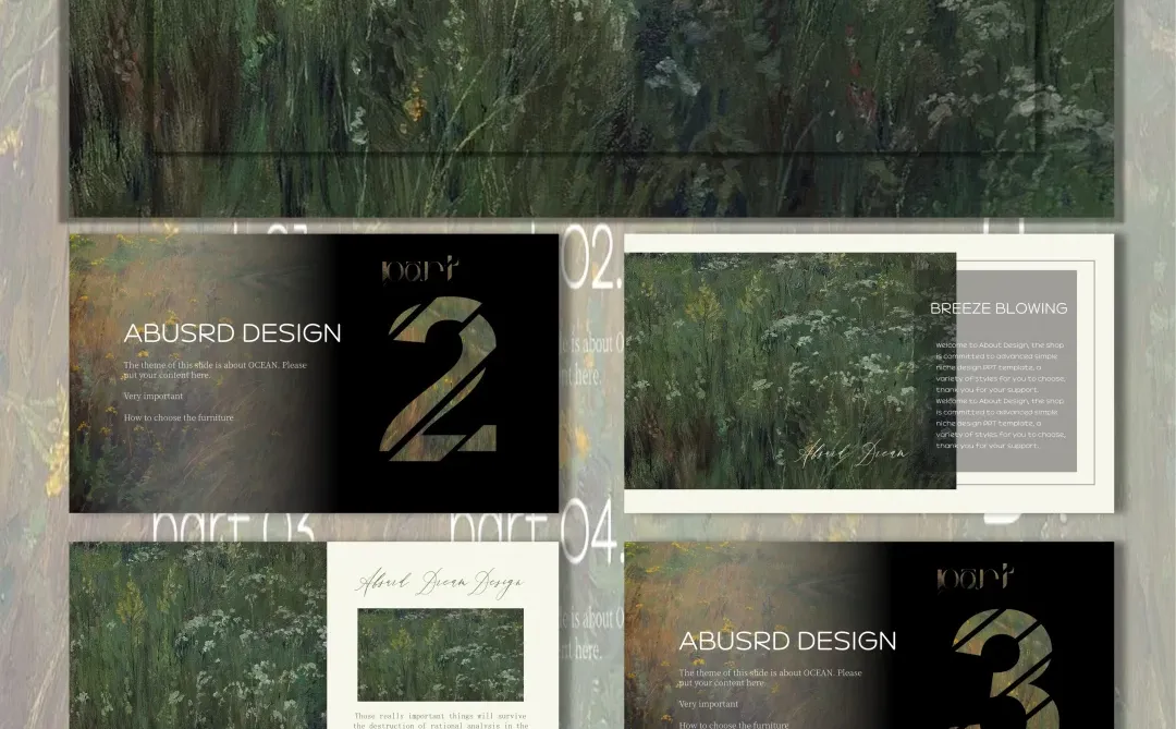 油画风PPT模板美到窒息🌿