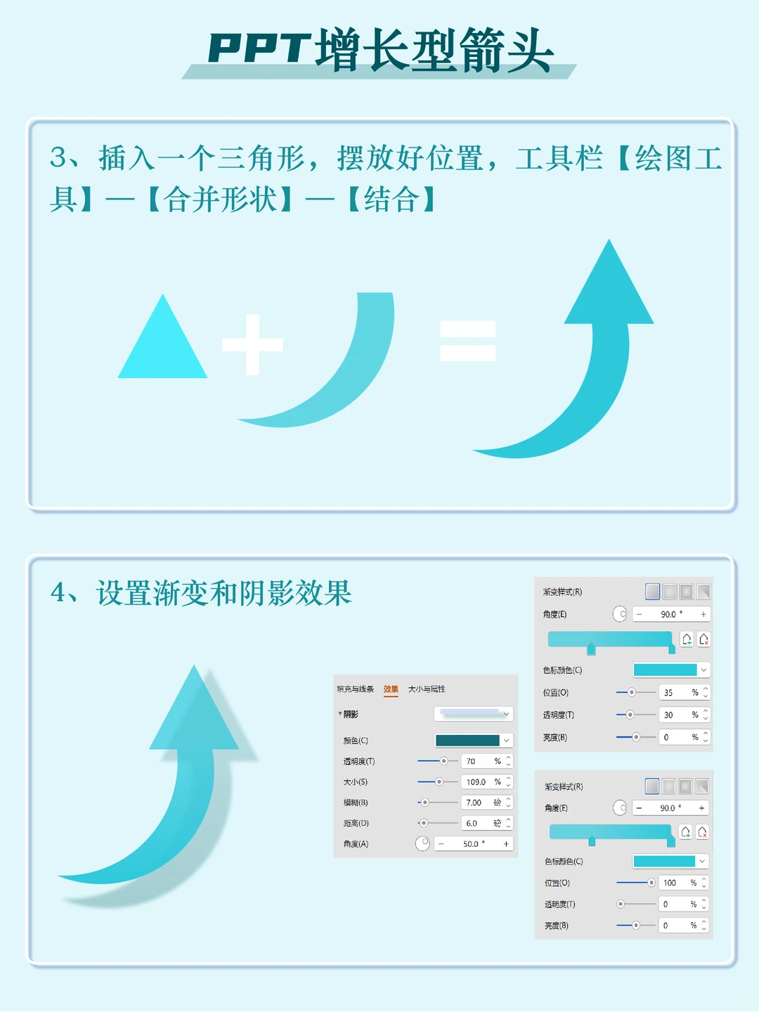 ✅PPT增长下降箭头1️⃣分钟学会