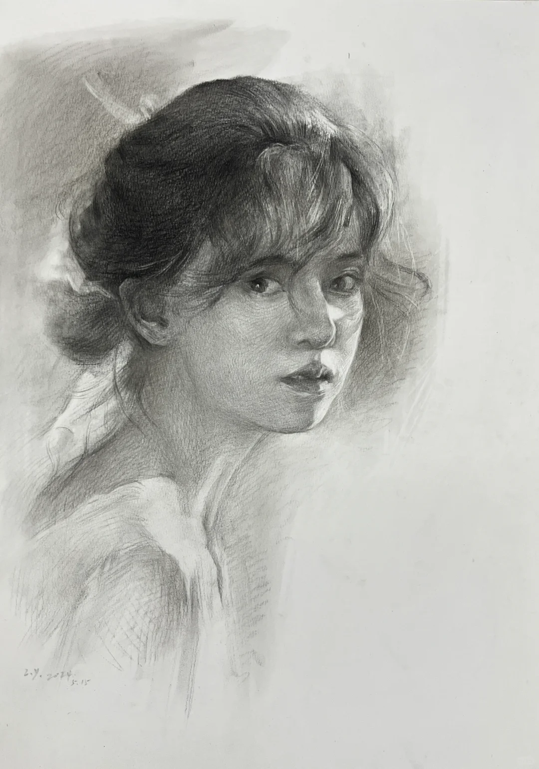 美女青年随画