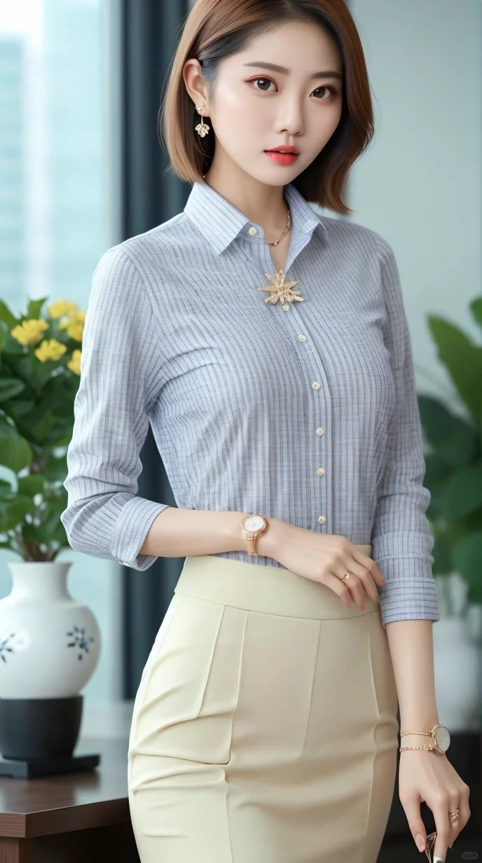 职业装气质美女陶璇英，上班就这样穿