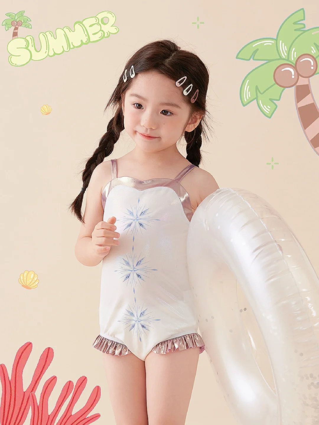 👧夏日必备💖女童艾莎泳衣