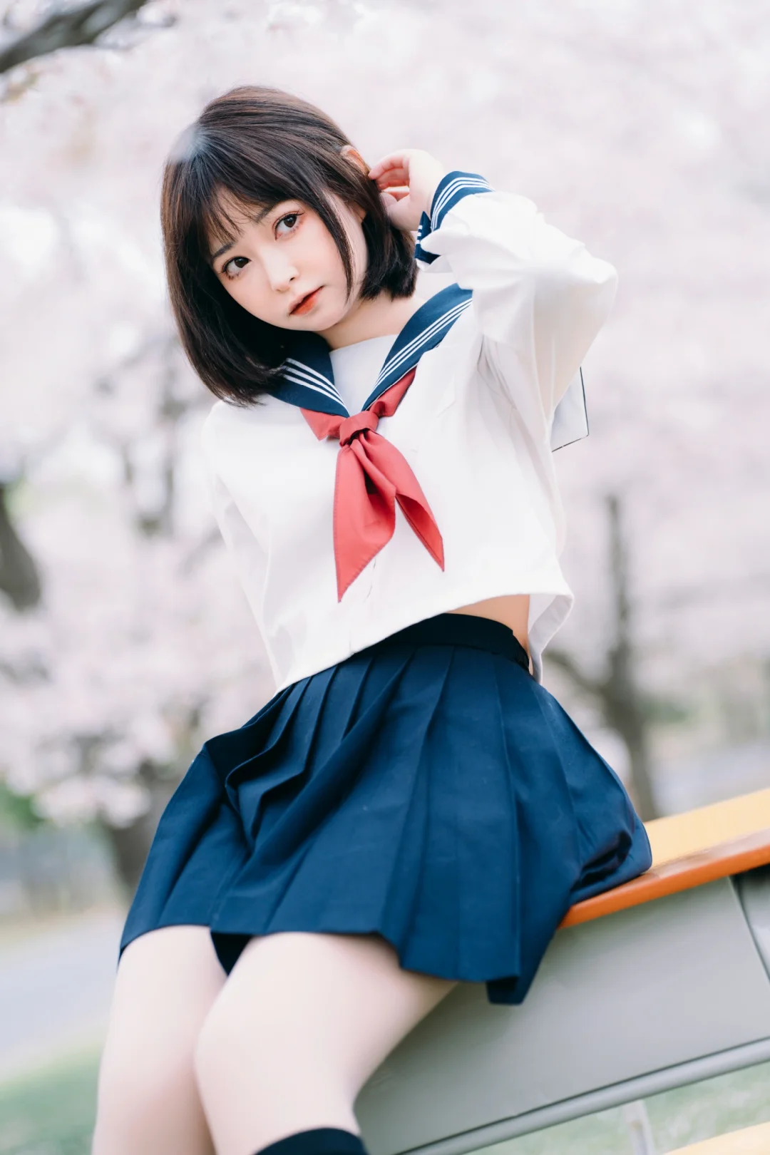 春天樱花JK制服少女写真